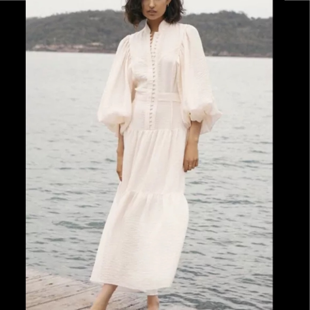 NEW Shona Joy Charlotte High Neck MIDI dress - Picture 3 of 7